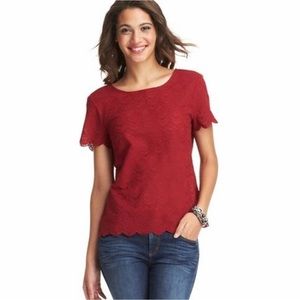 NWT LOFT Scalloped Lace Blouse size small.